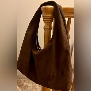 a new day Brown Faux Suede Boho Shoulder Bag